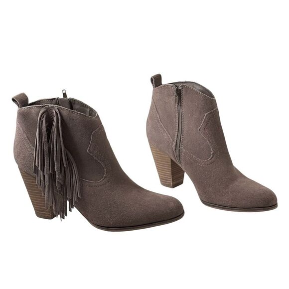 Steve Madden Ohio Size 10M Suede Ankle Booties Fringe Western Cowgirl Boho Boots - Picture 1 of 9